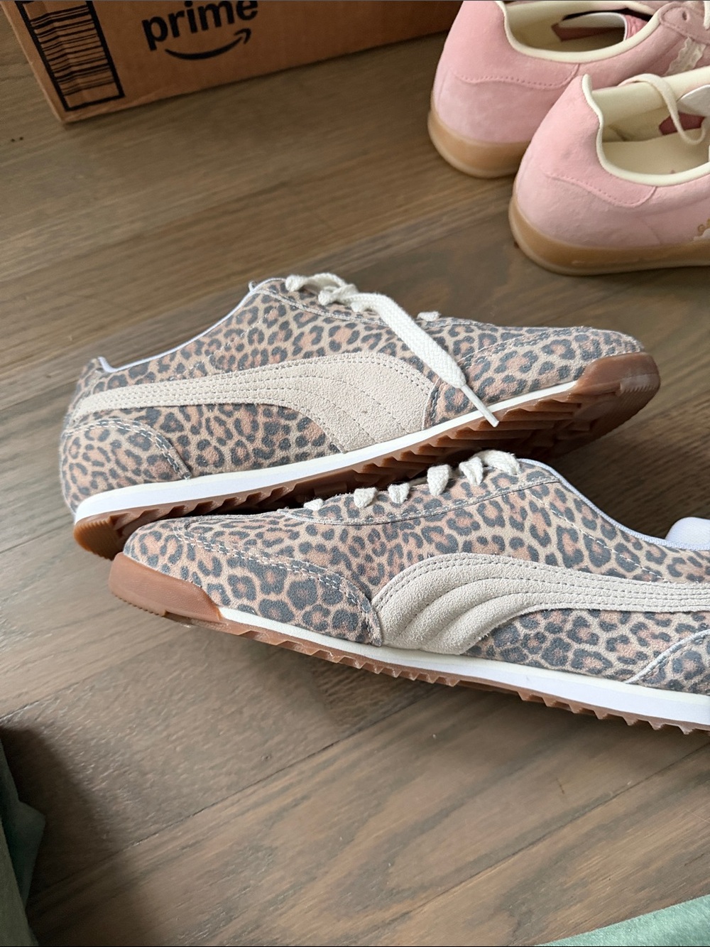 Puma Arizona Women's Leopard Print Sneakers in Beige and Cream - Picture 3 of 6